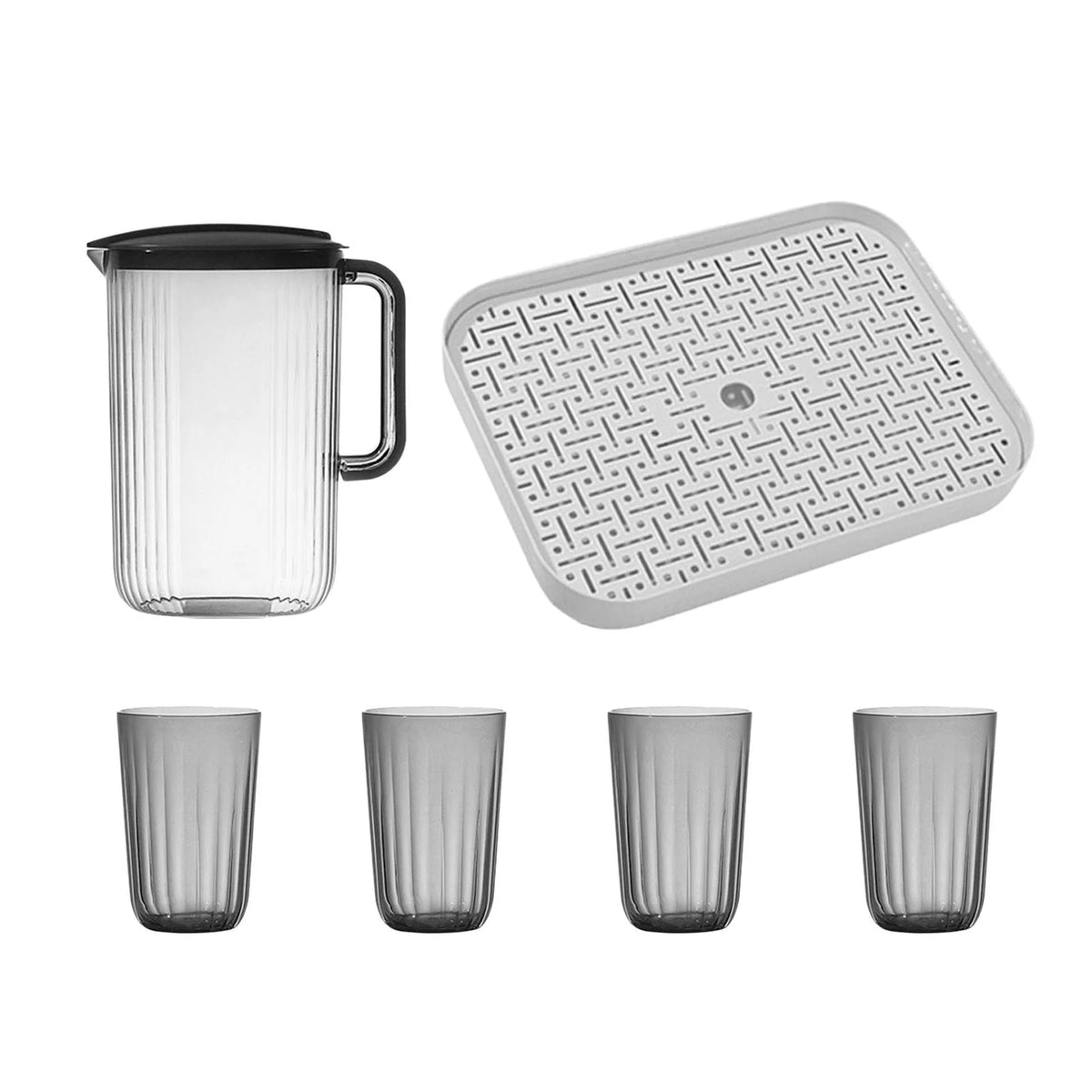 Gray 2000ml Fridge Pitcher with Lid, 6Pcs Z155989