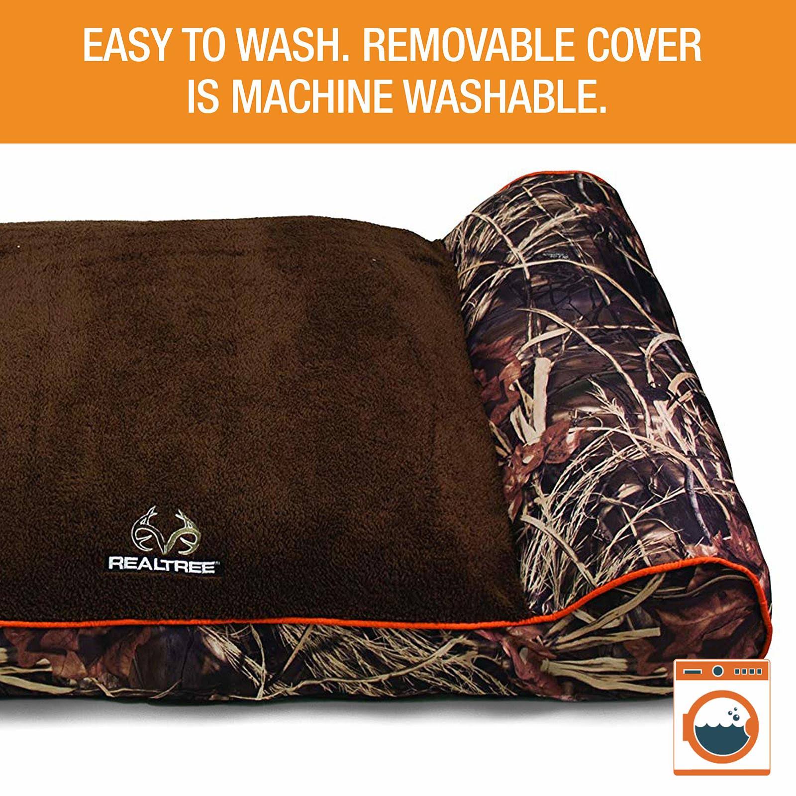 Taupe with Orange Piping Camo Pet Bed Q798