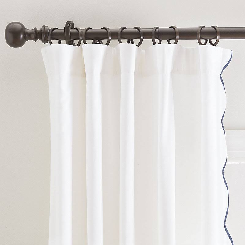White Scalloped Drapery Panels Set of 2 N42442
