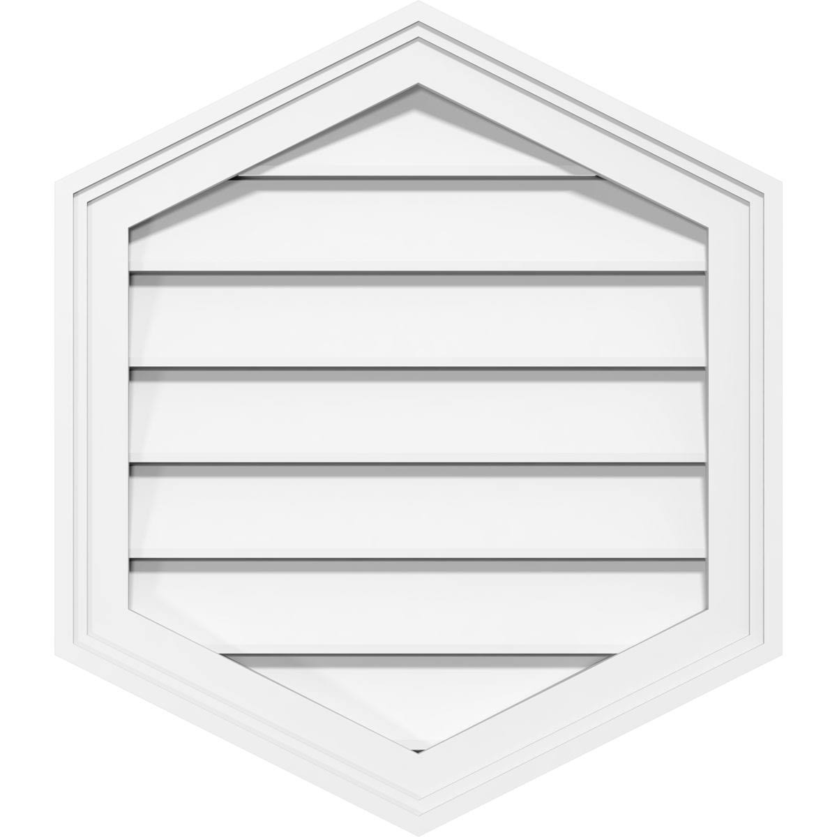 12x22W x 42x22H Vertical Peaked Surface Mount PVC Gable Vent C184544
