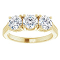 Three Stone Lab Grown Diamond Ring Yellow Gold Z730