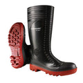 Black Ribbed Full Safety Wellies B268878