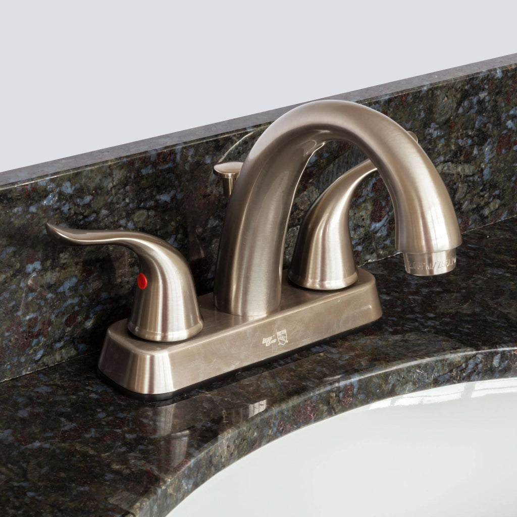 Vanity with Blue Butterfly Granite Top and Faucet B414