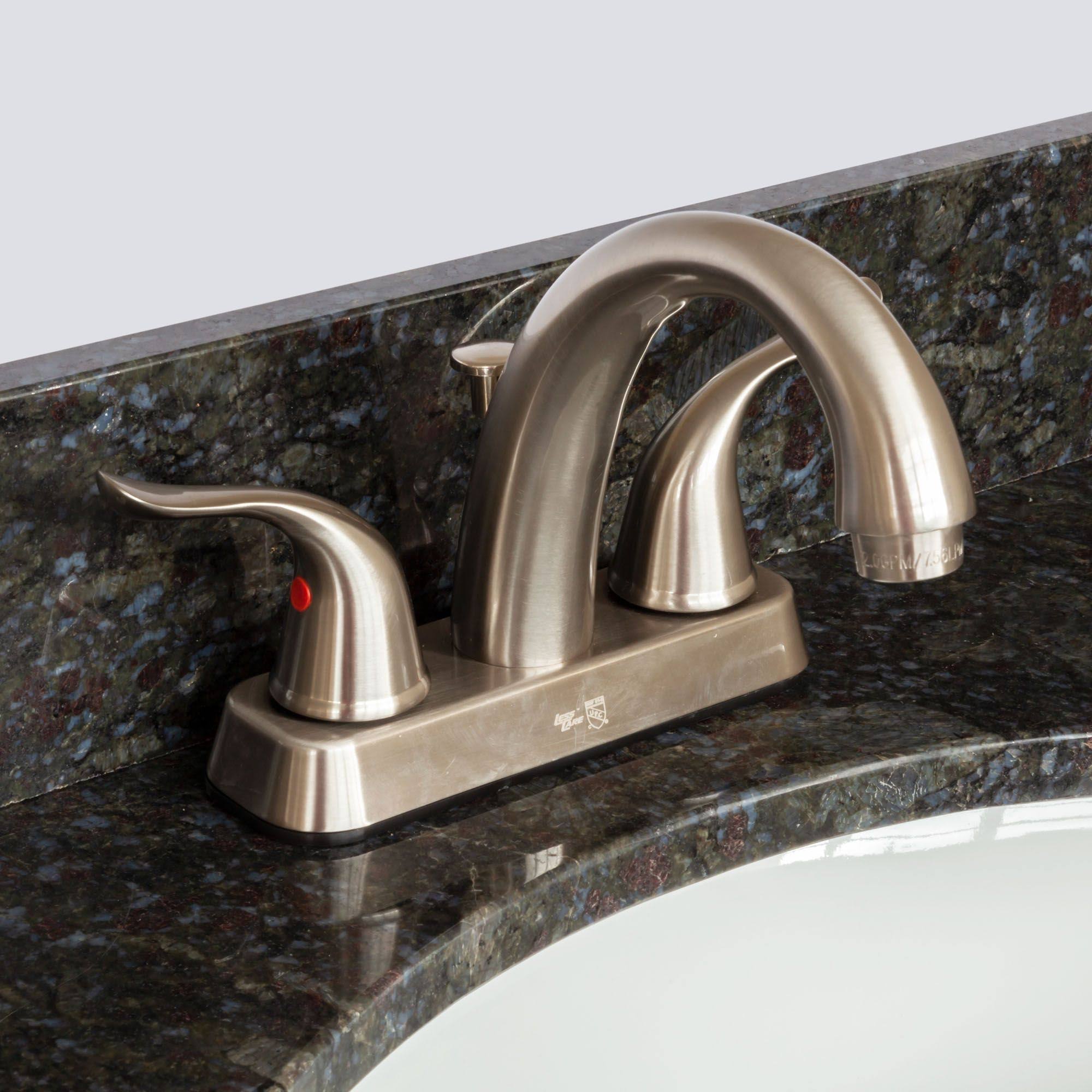 Vanity with Blue Butterfly Granite Top and Faucet B414
