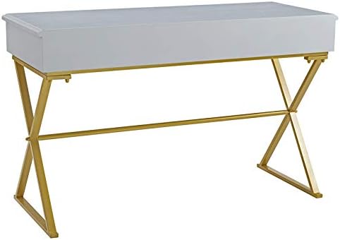 Gray Wood and Metal Two Drawer Desk C250