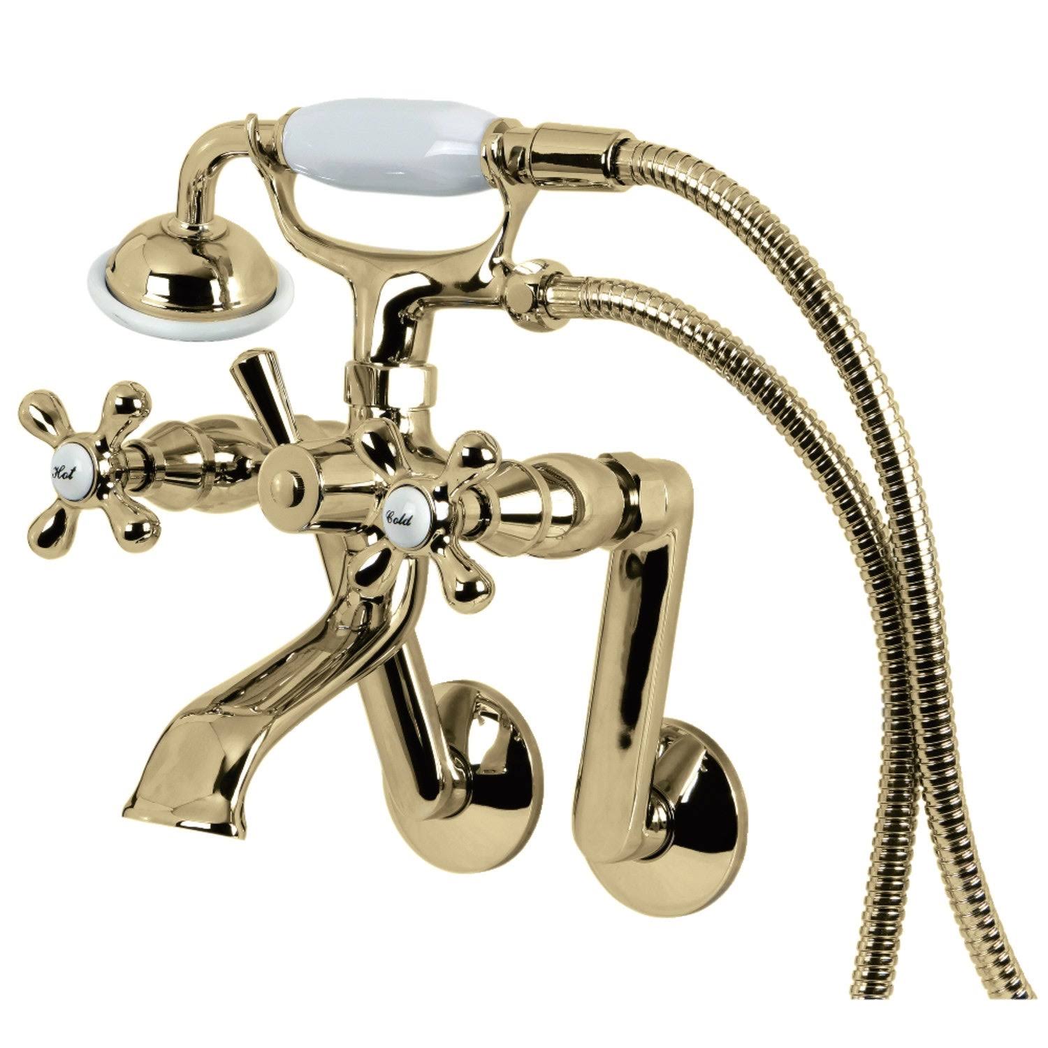 Brushed Nickel Clawfoot Tub Faucet with Hand Shower D9559