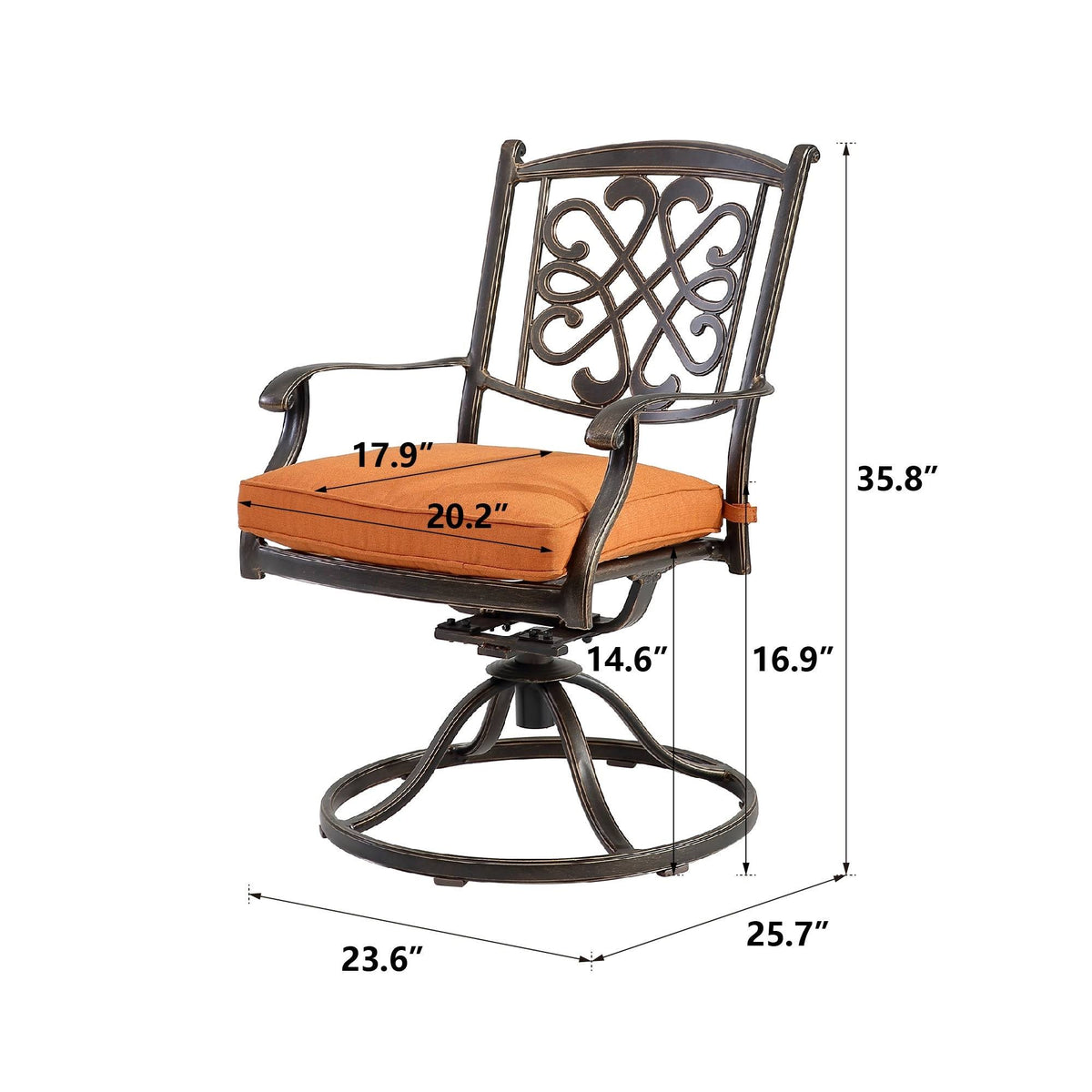 Beige 2 Piece Patio Bistro Chairs Set K416