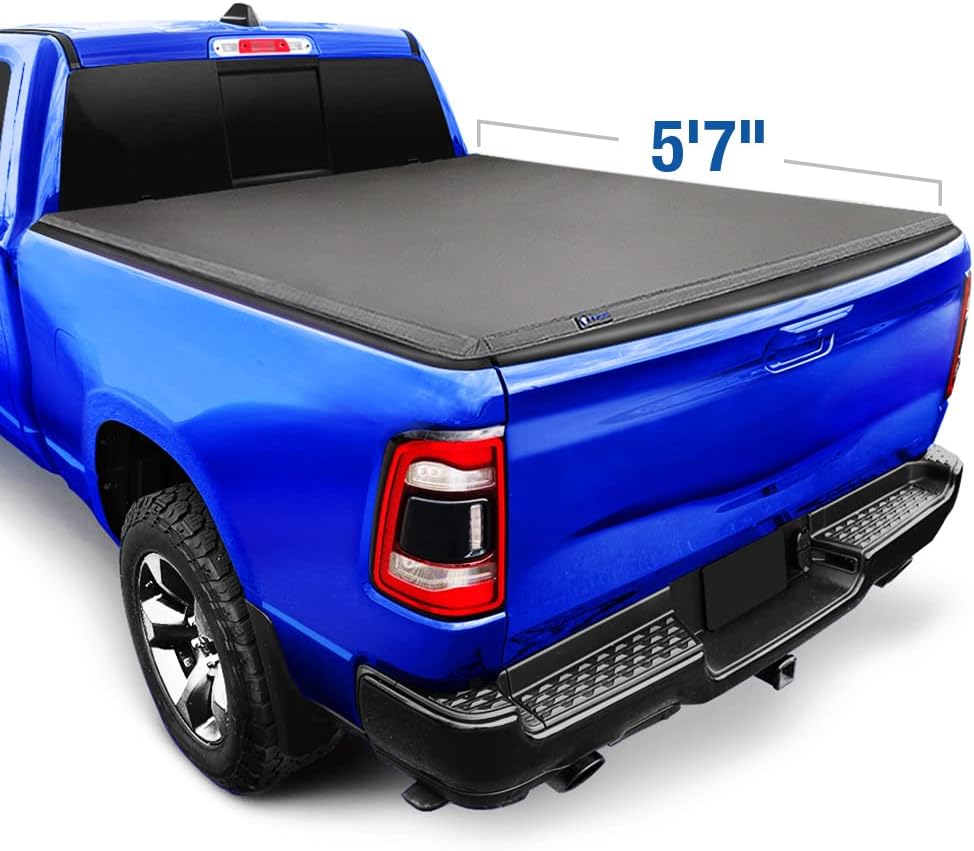 Soft Roll Up Truck Bed Tonneau Cover for 2019-2022 Ram 1500, 5'7" Bed I736
