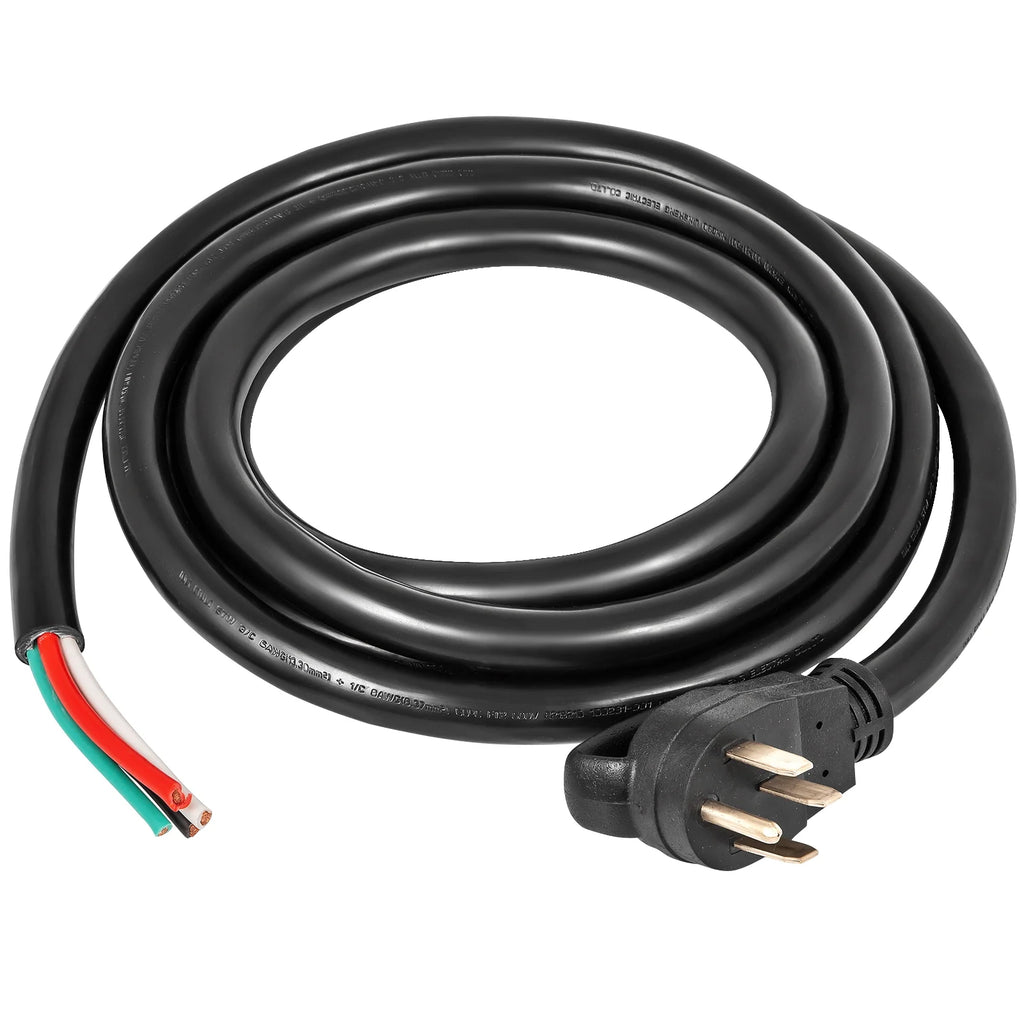 25' 50A RV Power Cord 6/3 + 8/1 AWG NEMA 14-50P to Bare Wire E8813