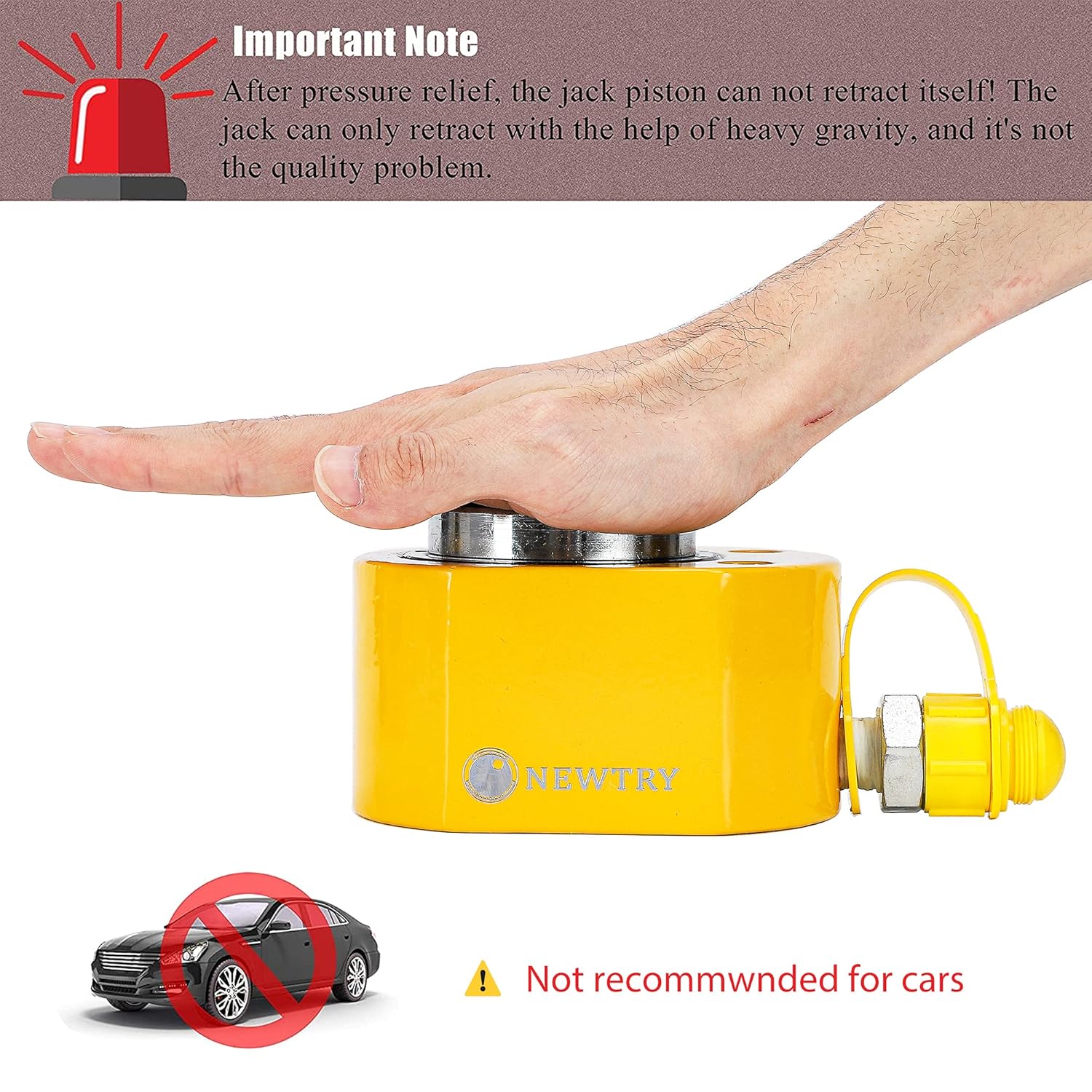 20T Hydraulic Ram Cylinder Jack, 0.51” Low Profile, Portable L9168