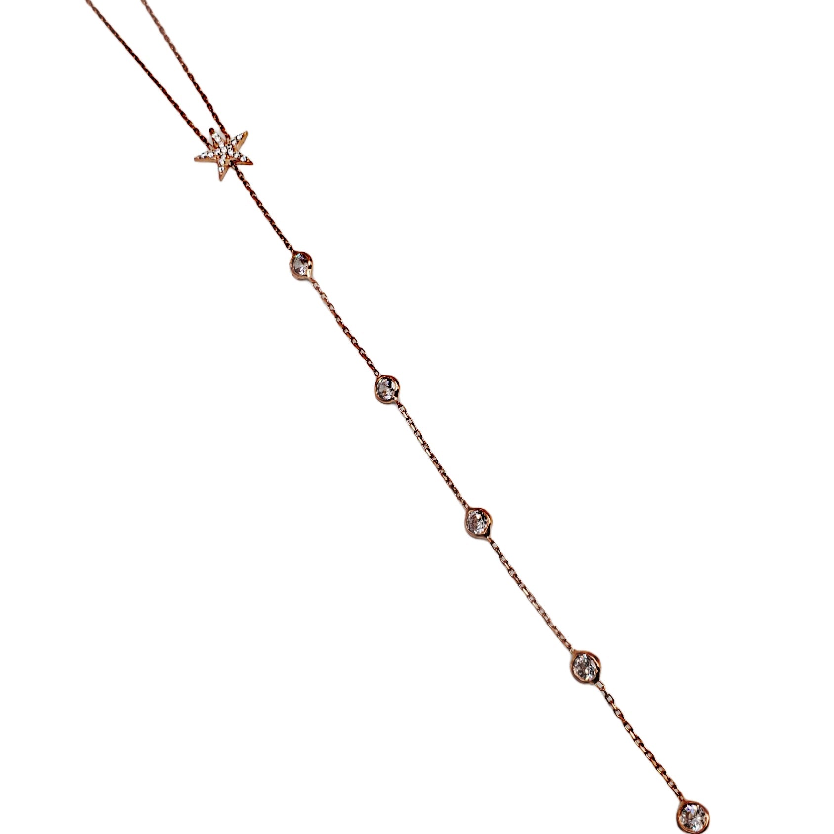 Clear Zircon Handcrafted Necklace Solid 925 Sterling Silver L580