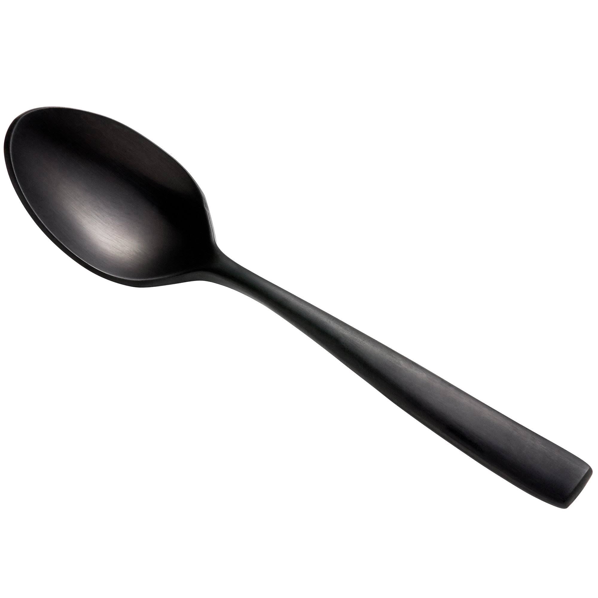 18/10 Stainless Steel Matte Black Demitasse Spoon - 12/Pack A99265