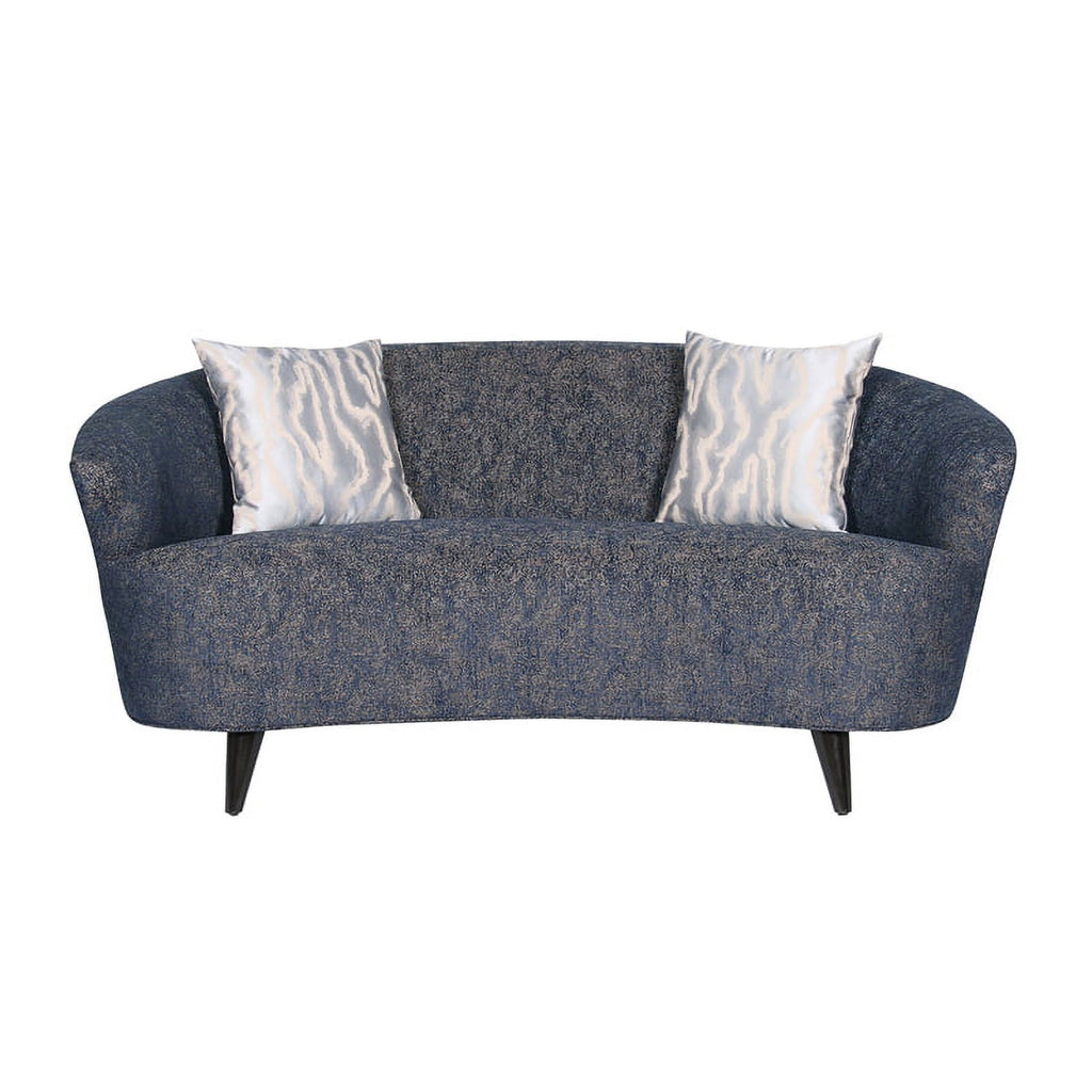 Dark Blue Fabric Loveseat R407