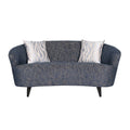 Dark Blue Fabric Loveseat R407