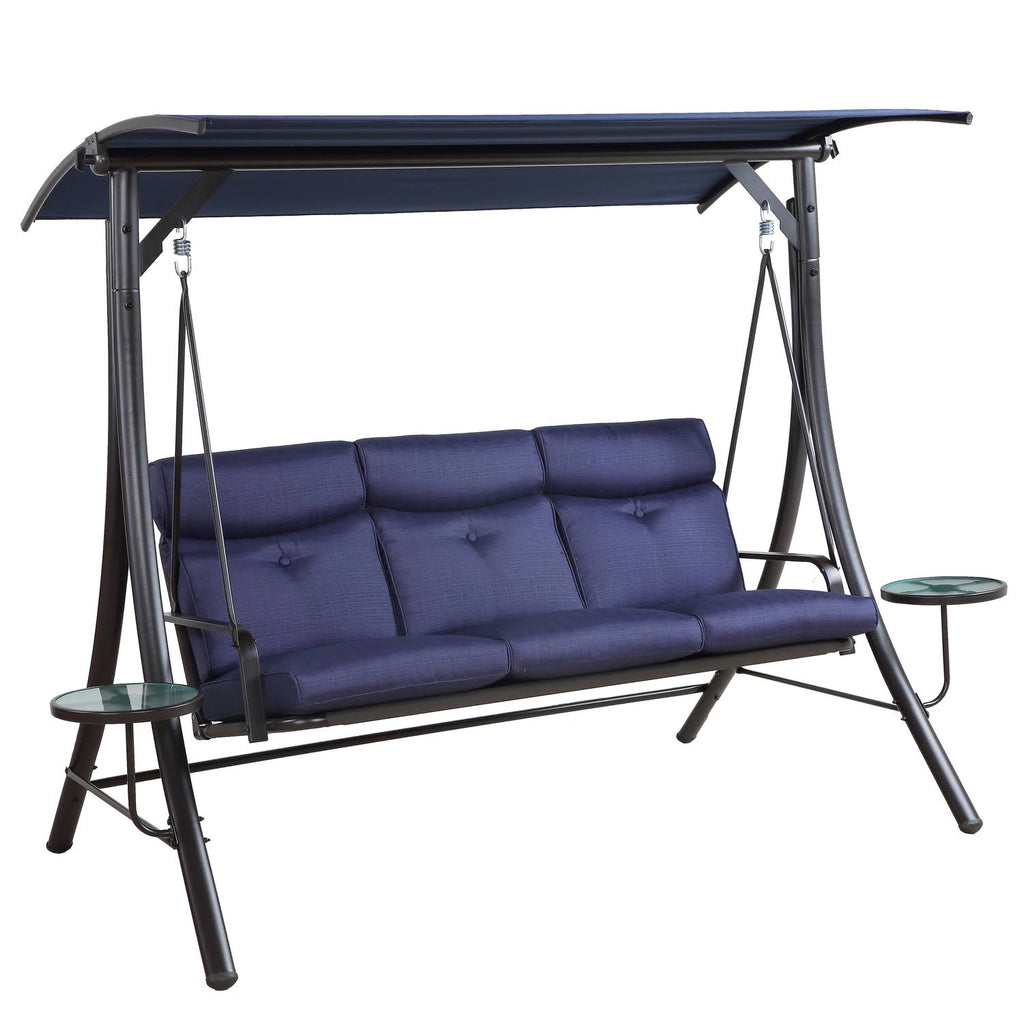 Navy Blue Steel 3 Person Swing K8170