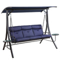 Navy Blue Steel 3 Person Swing K8170
