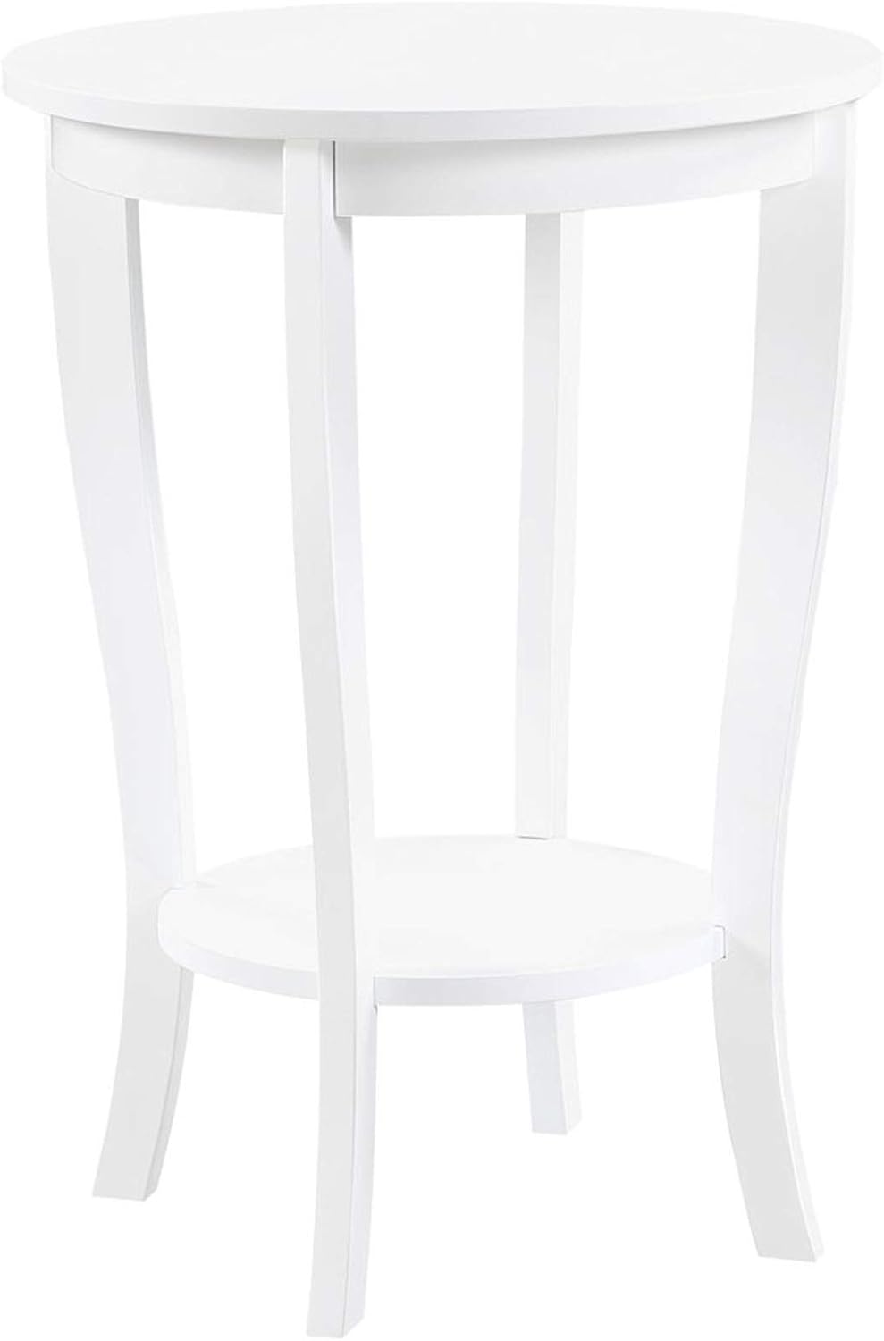White Round End Table O237