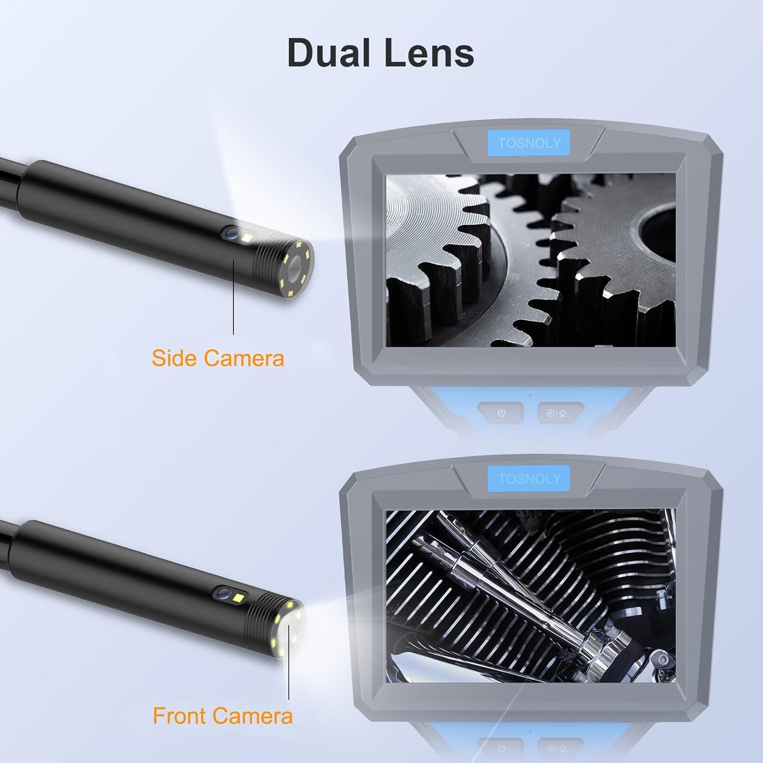 5 Inch Dual Lens Borescope Inspection Camera with 32GB Card IP67 Waterproof E973986