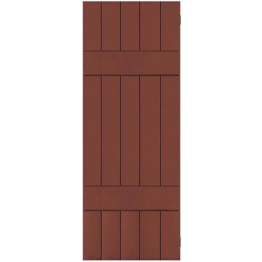 18 in. x 51 in. Real Wood Western Red Cedar Board and Batten Shutters Pair Y695930
