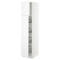 White High Cabinet with Door and Wire Baskets Y378