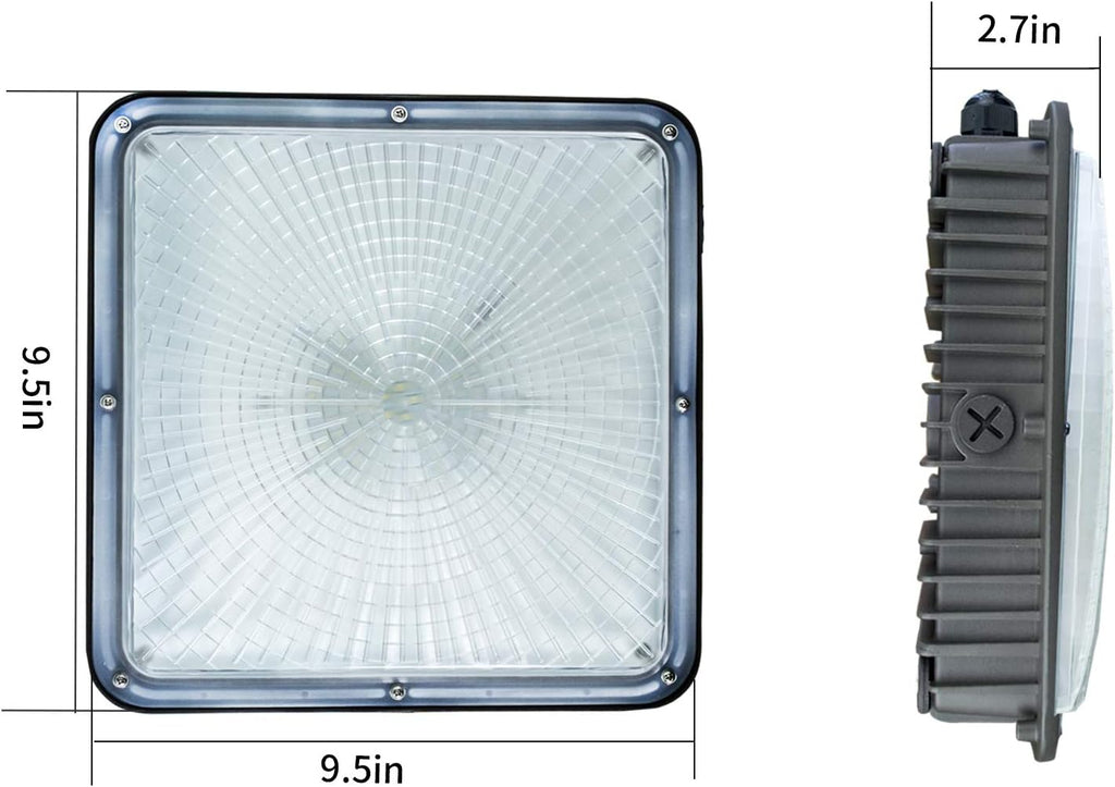 70Watt LED Canopy Light, 5500K Daylight White, 9.5 x 9.5, 120V to 277V B910591