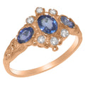 9k Rose Gold Natural Sapphire & Diamond Ring U2387