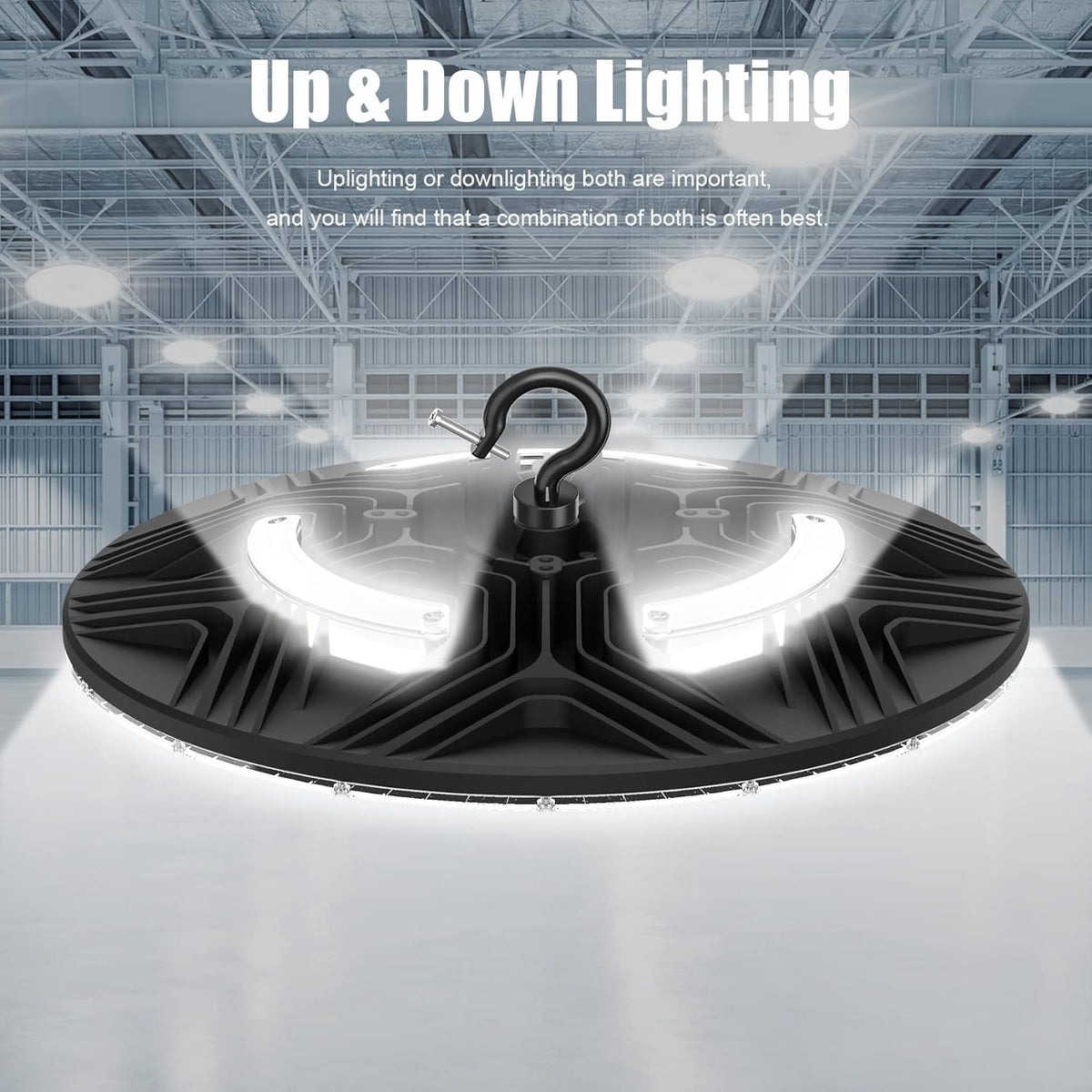 200W UFO LED High Bay Light with 110V Plug, 5000K Daylight T797
