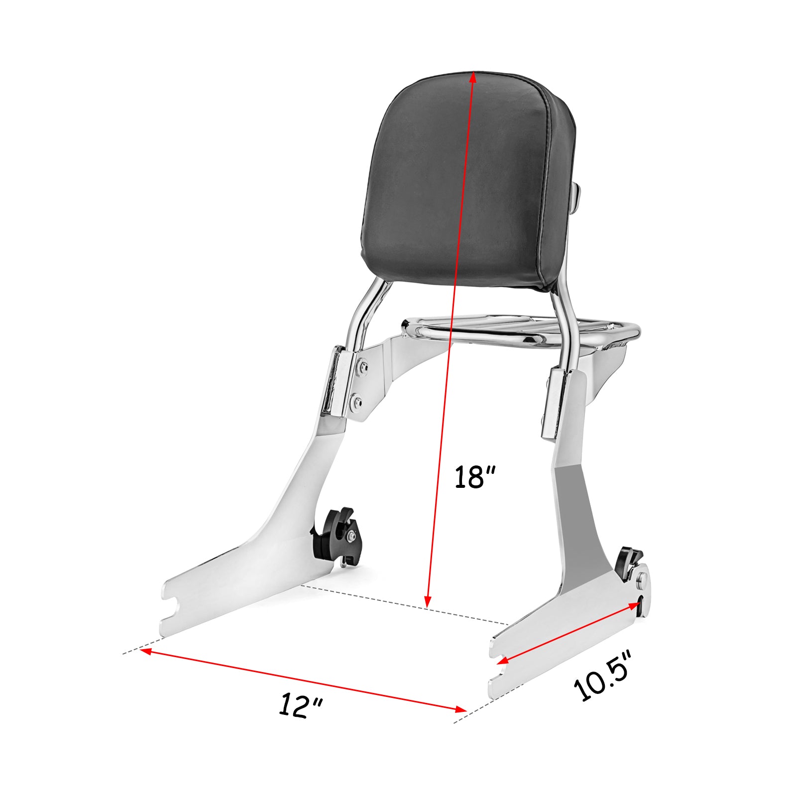 Chrome Passenger Backrest Sissy Bar and Luggage Rack for Harley Dyna I71556