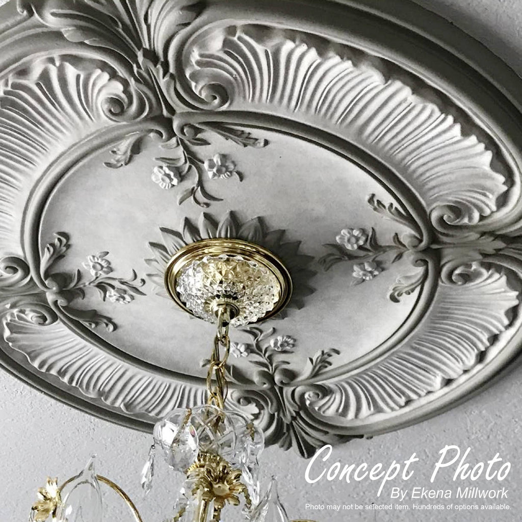 18x22OD x 4x22ID x 5/8x22P Hand-Painted Platinum Ceiling Medallion B2597
