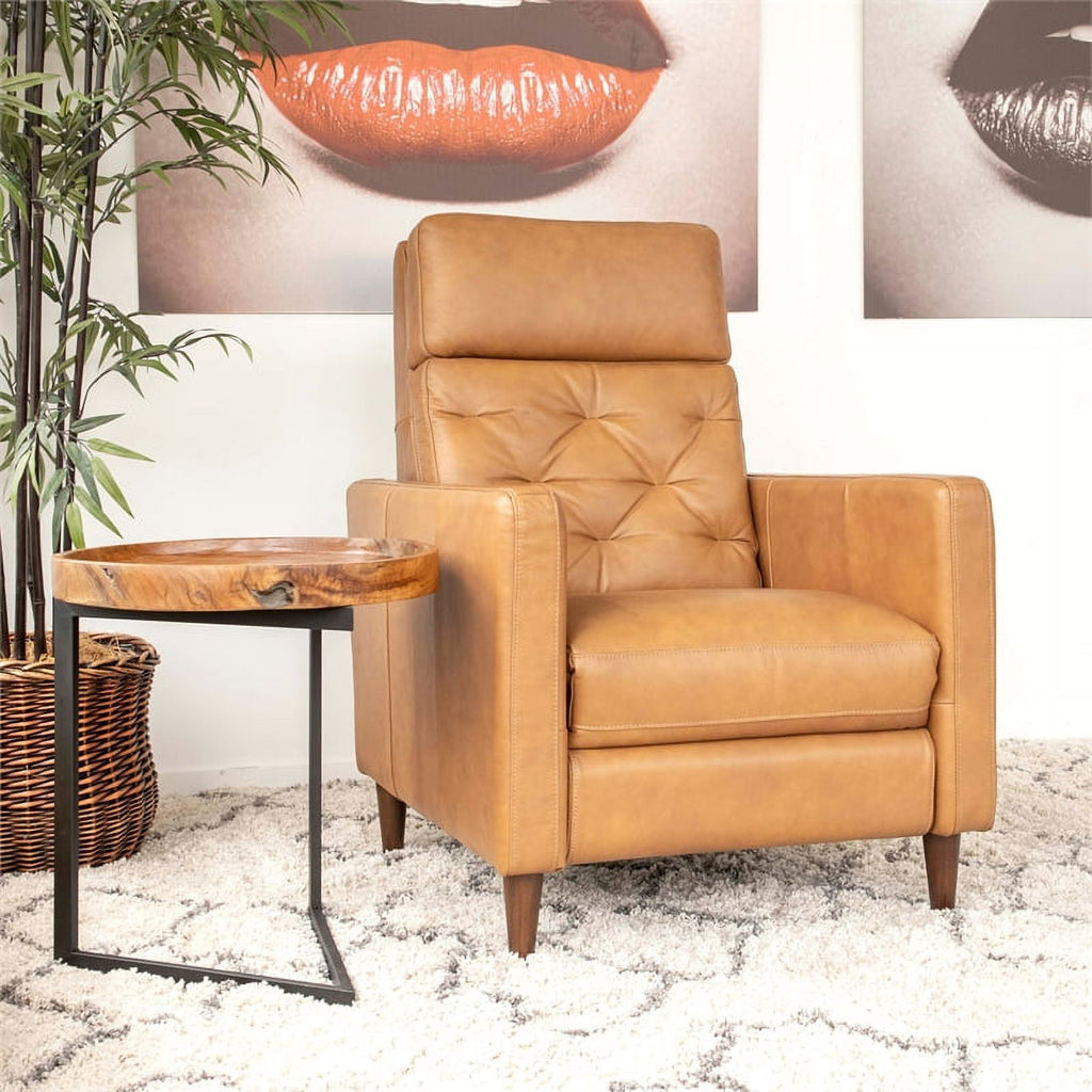 Genuine Leather Recliner Chair in Tan L42918