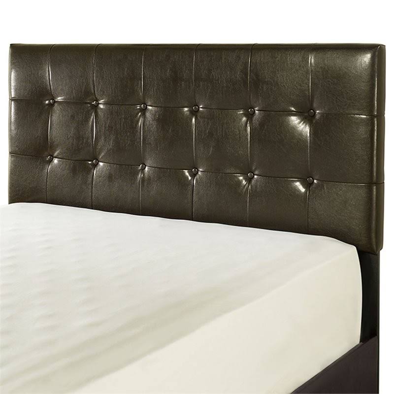 Faux Leather Tufted King California King Headboard in Brown J55842