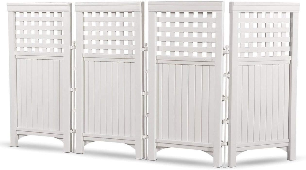 White 8 Panel Yard Screen Enclosure Fence T7686