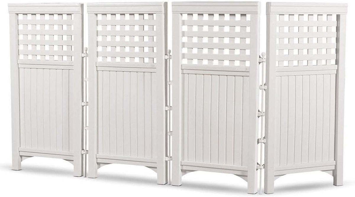White 8 Panel Yard Screen Enclosure Fence T7686