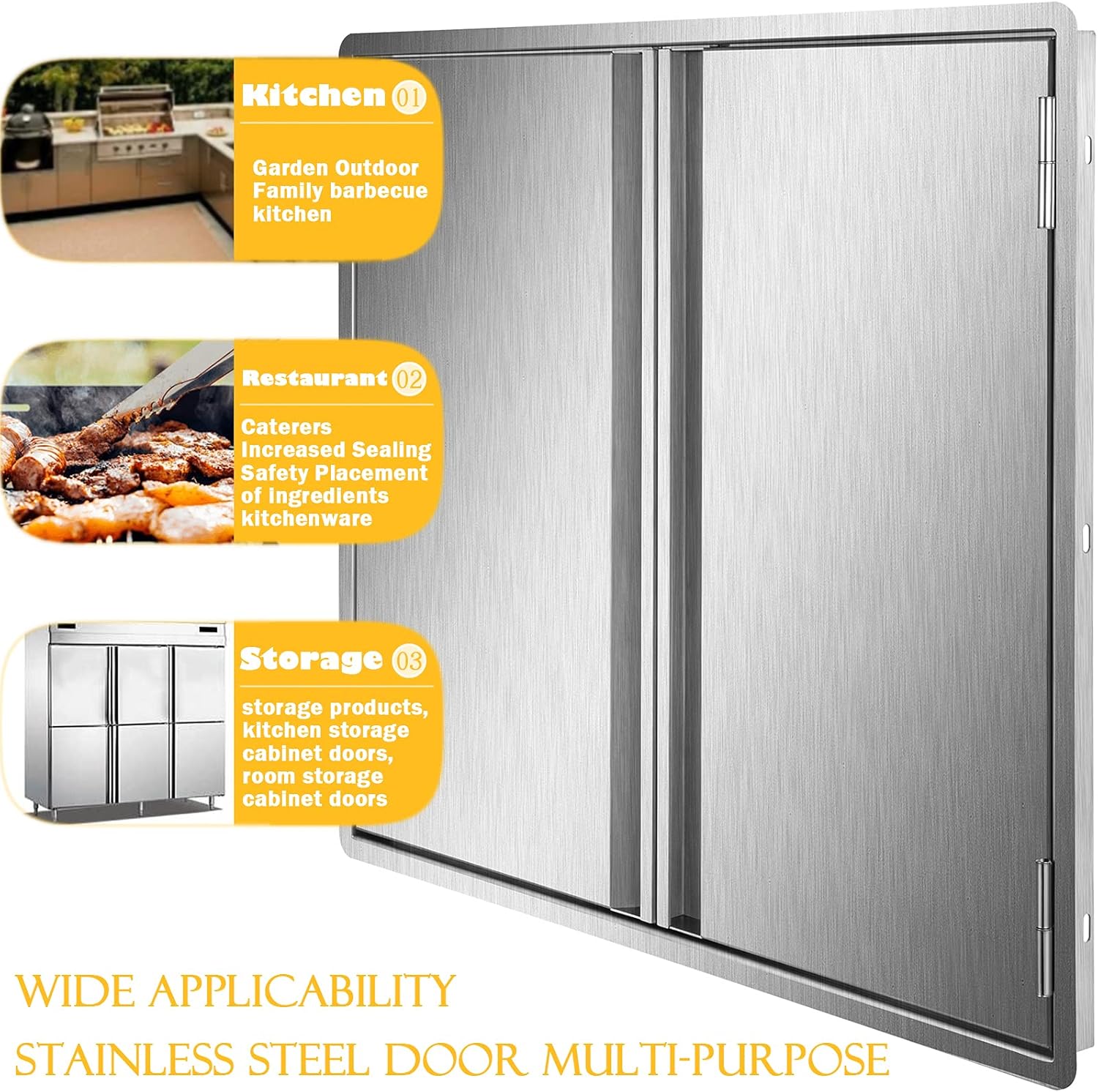 304 Brushed Stainless Steel BBQ Access Door (28 W x 19 H) N468