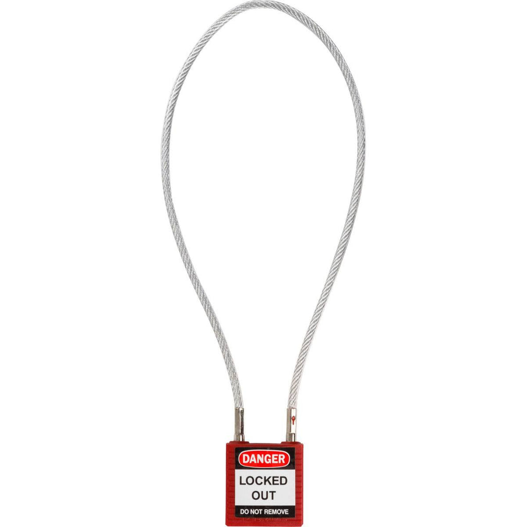 8x22 Compact Cable Padlock Red O851
