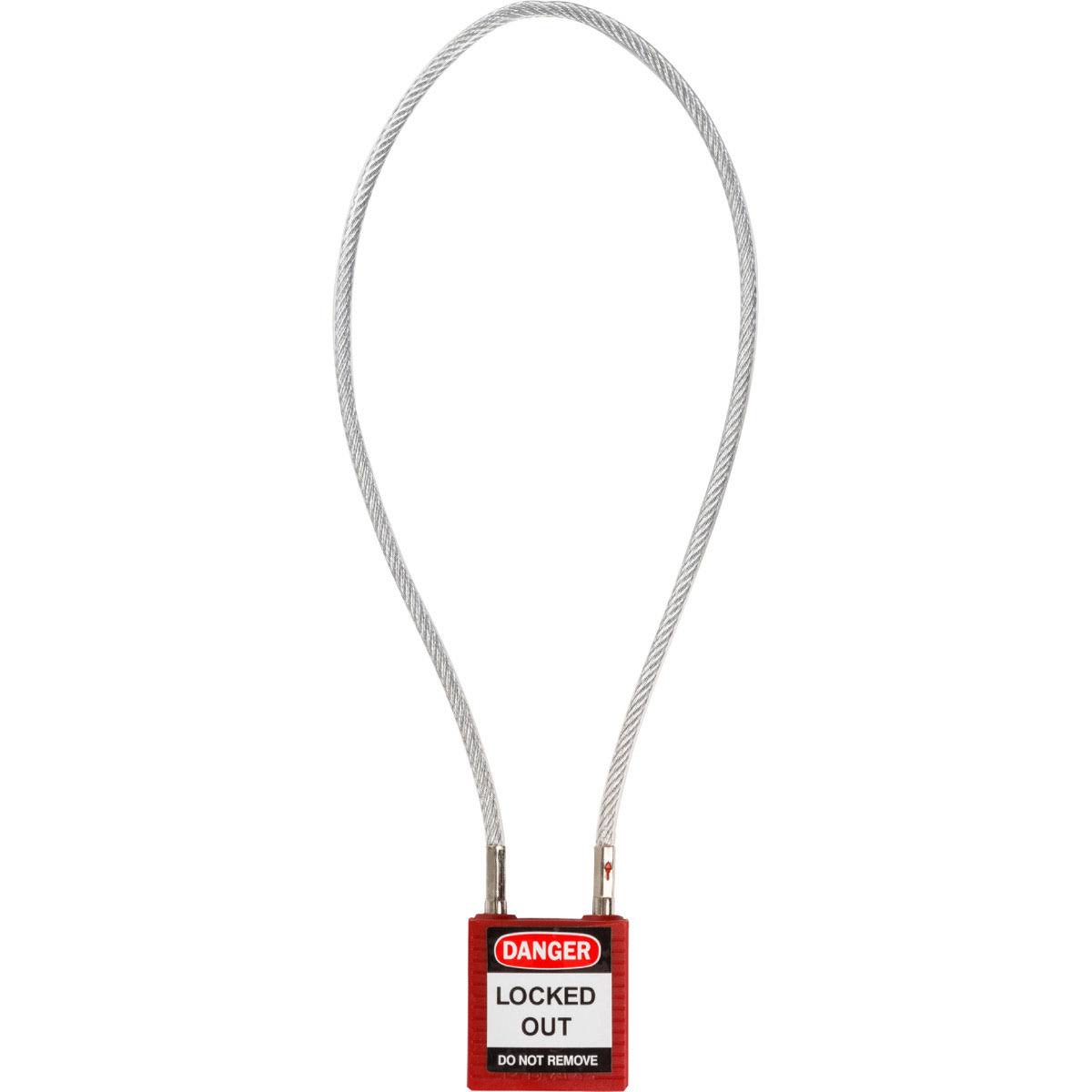8x22 Compact Cable Padlock Red O851