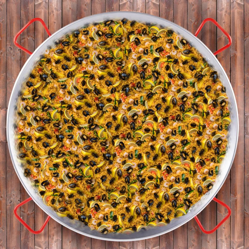 Polished Steel Paella Pan I771