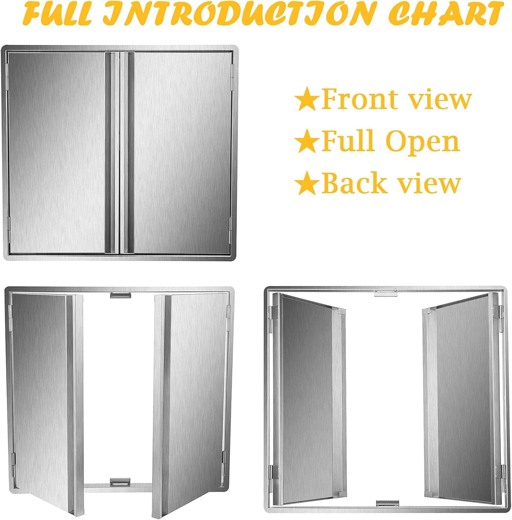 304 Brushed Stainless Steel BBQ Access Door (28 W x 19 H) N468