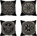 Set of 4 White Black 18x18 Inch Throw Pillow Covers V4930