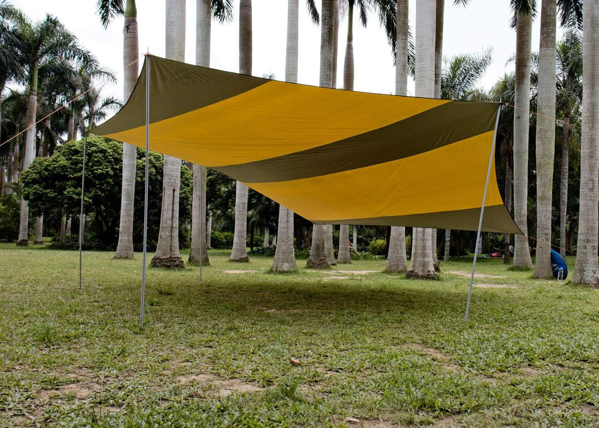 Car Awning Camping Tarp Waterproof Ripstop with 4 Poles K952869