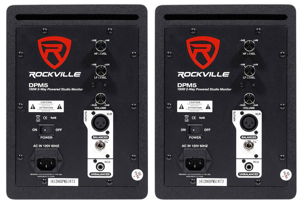 300W Dual Active Studio Monitors with Stands Headphones Mic L7725