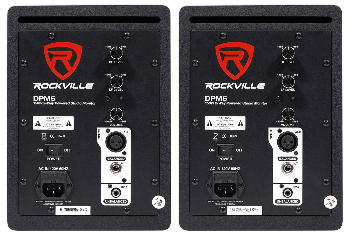 300W Dual Active Studio Monitors with Stands Headphones Mic L7725