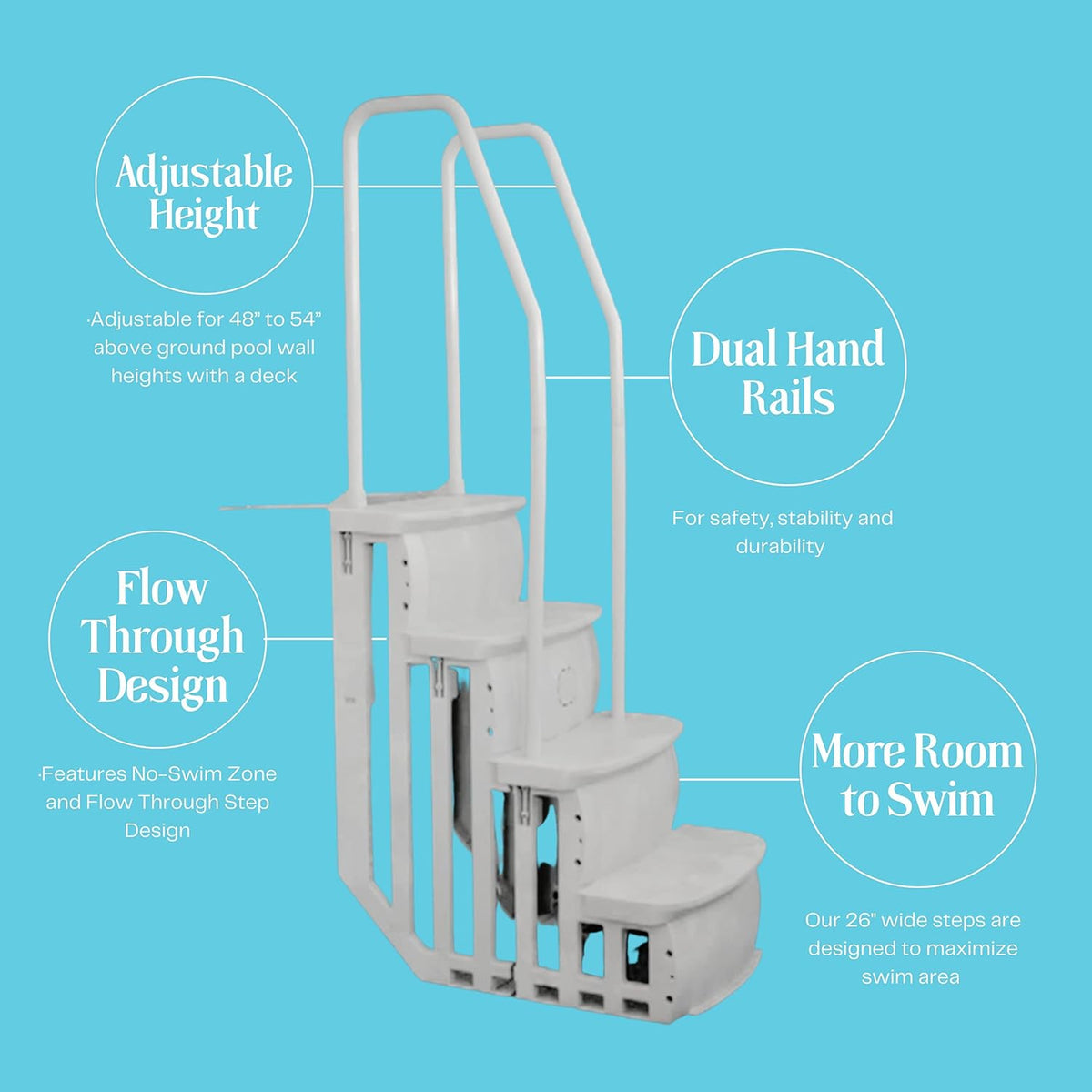 26 Inch Wide Above Ground Swimming Pool Step Ladder I637