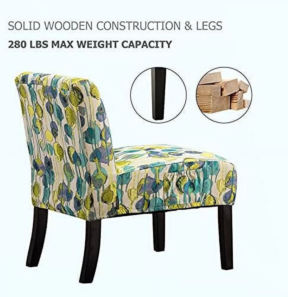Accent Chair Set of 2 Fabric Armless Slipper Chairs M203504