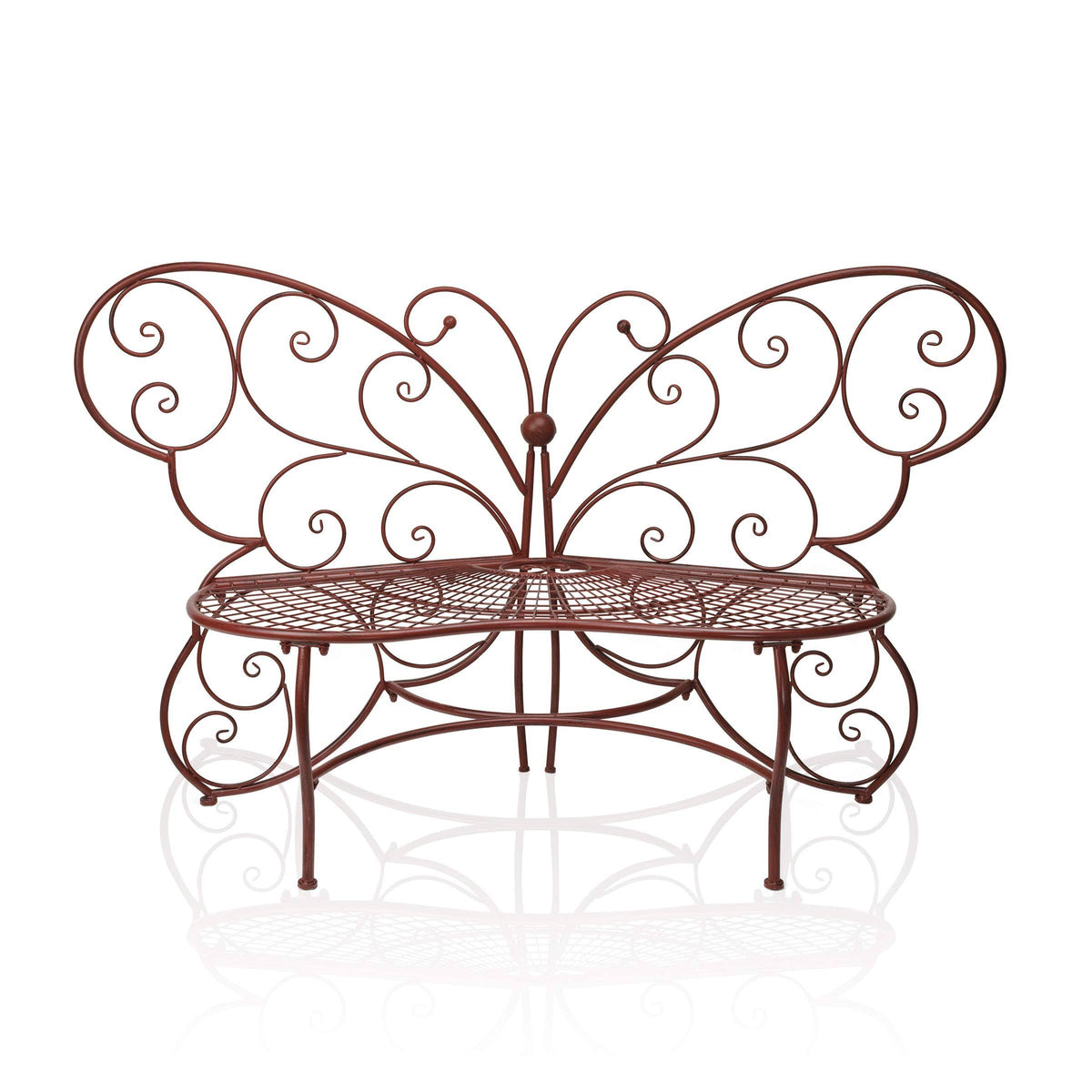 Red Butterfly Metal Bench X2213