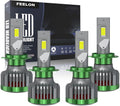 240W 28800LM H7+H7 LED Headlight Bulbs Combo Package, 6000K CSP Chips Conversion Kit, 4 Pack Q461