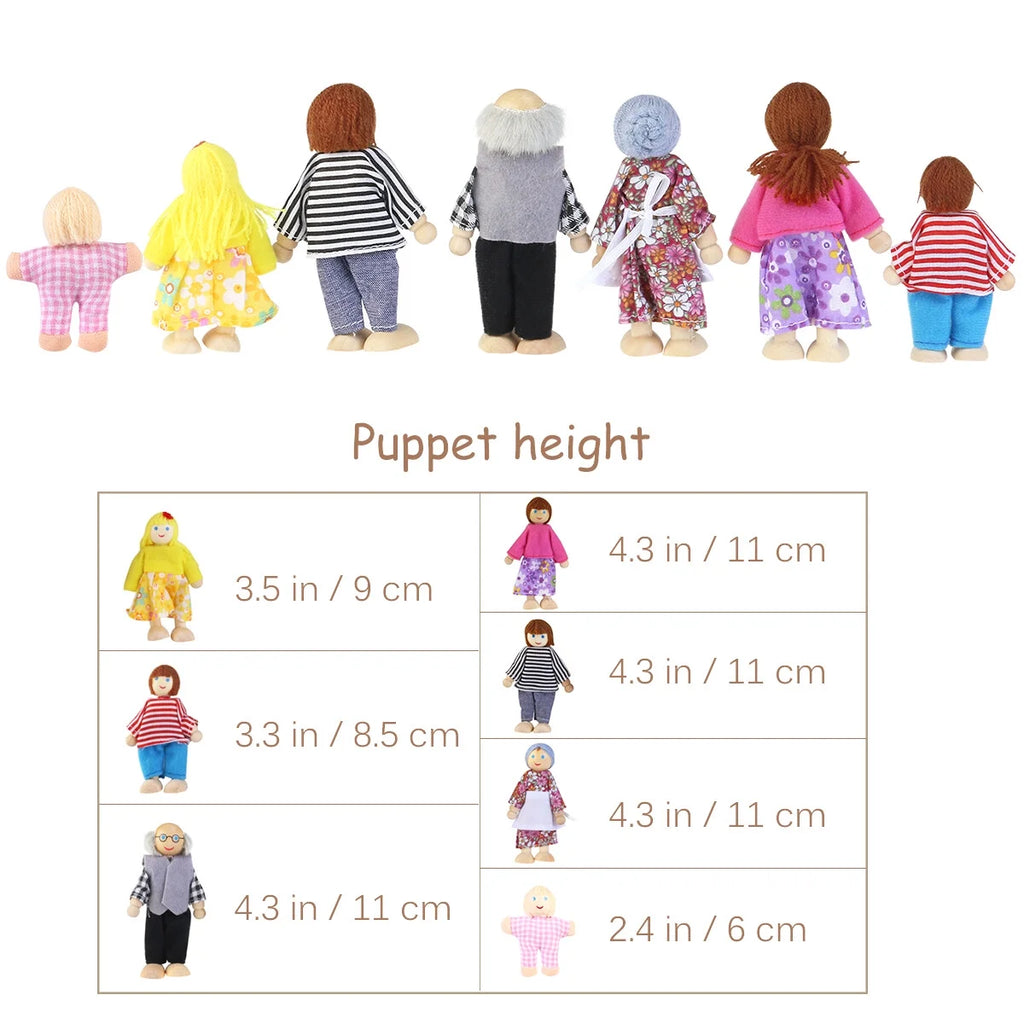 Wooden Dolls Playset Set of 7 People Z931165