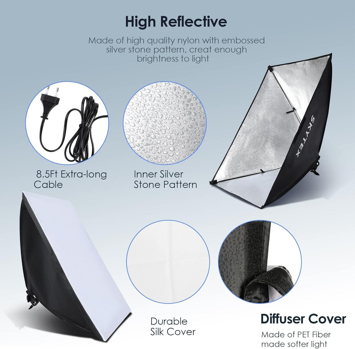 Softbox Continuous Photography Lighting Kit with 2 Soft Boxes and 2 LED Bulbs A431734