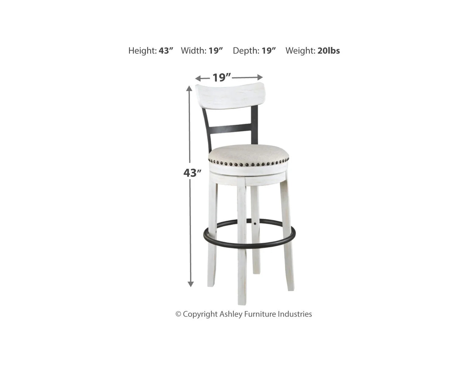White Bar Height Bar Stool E4441
