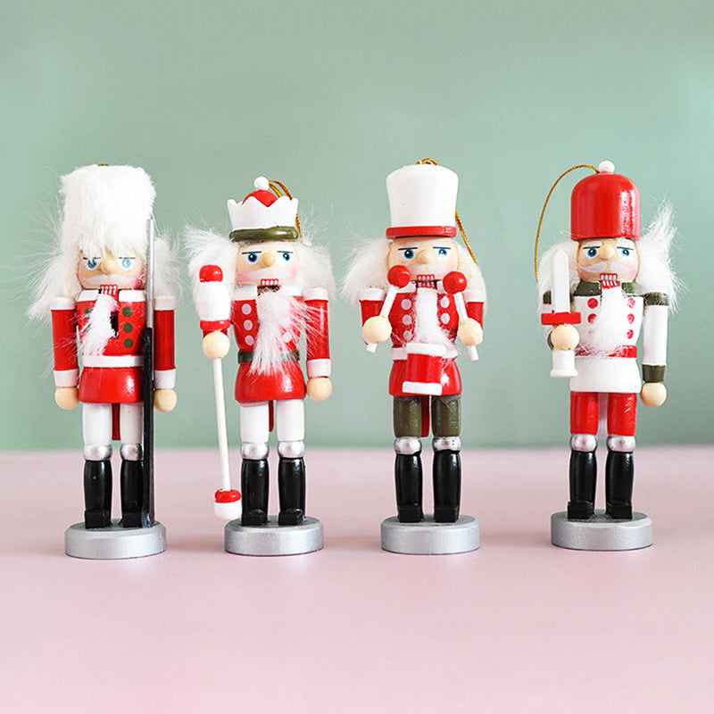 White Embryo Walnut Nutcracker Doll DIY Wood Craft Art Q7100